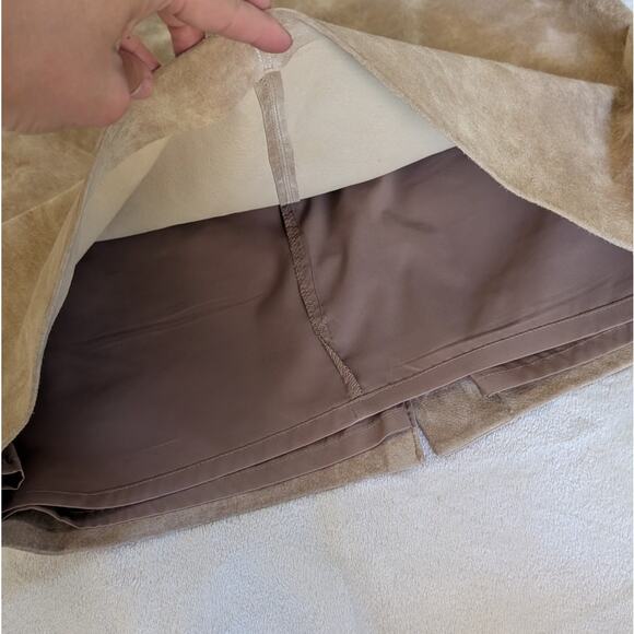 Doncaster Tan Suede Leather Tie Waist Straight Pencil Short Skirt, size 6 - Picture 6 of 9